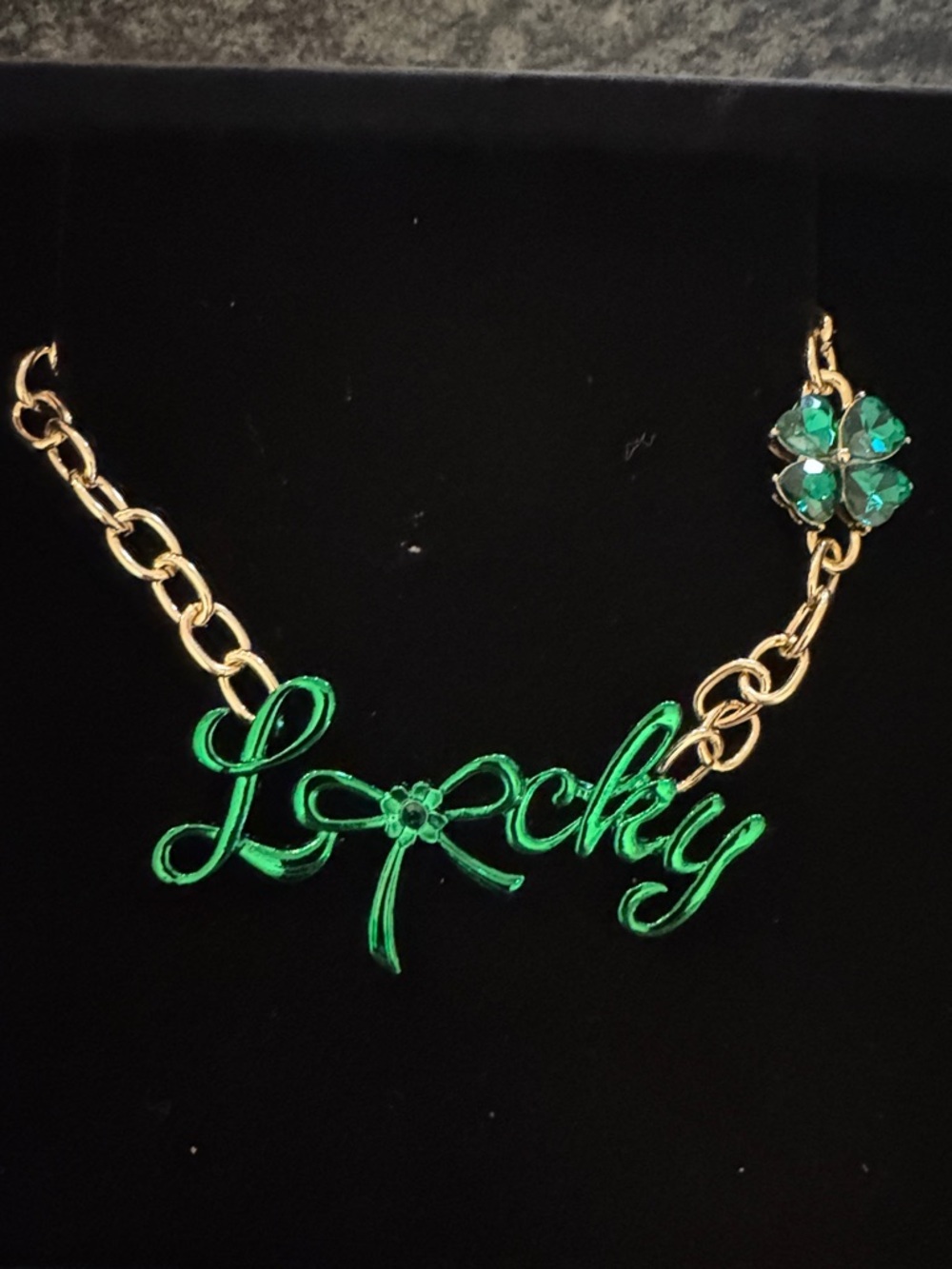 Betsey Johnson Jewelry Women's Paddy's Princess Lucky Bib Necklace - Picture 5 of 7